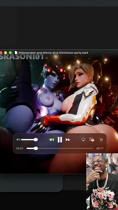 Tight Bald Pussy Widowmaker Getting Fucked While Mecry Takes It in Her Ass by BBC Gooners