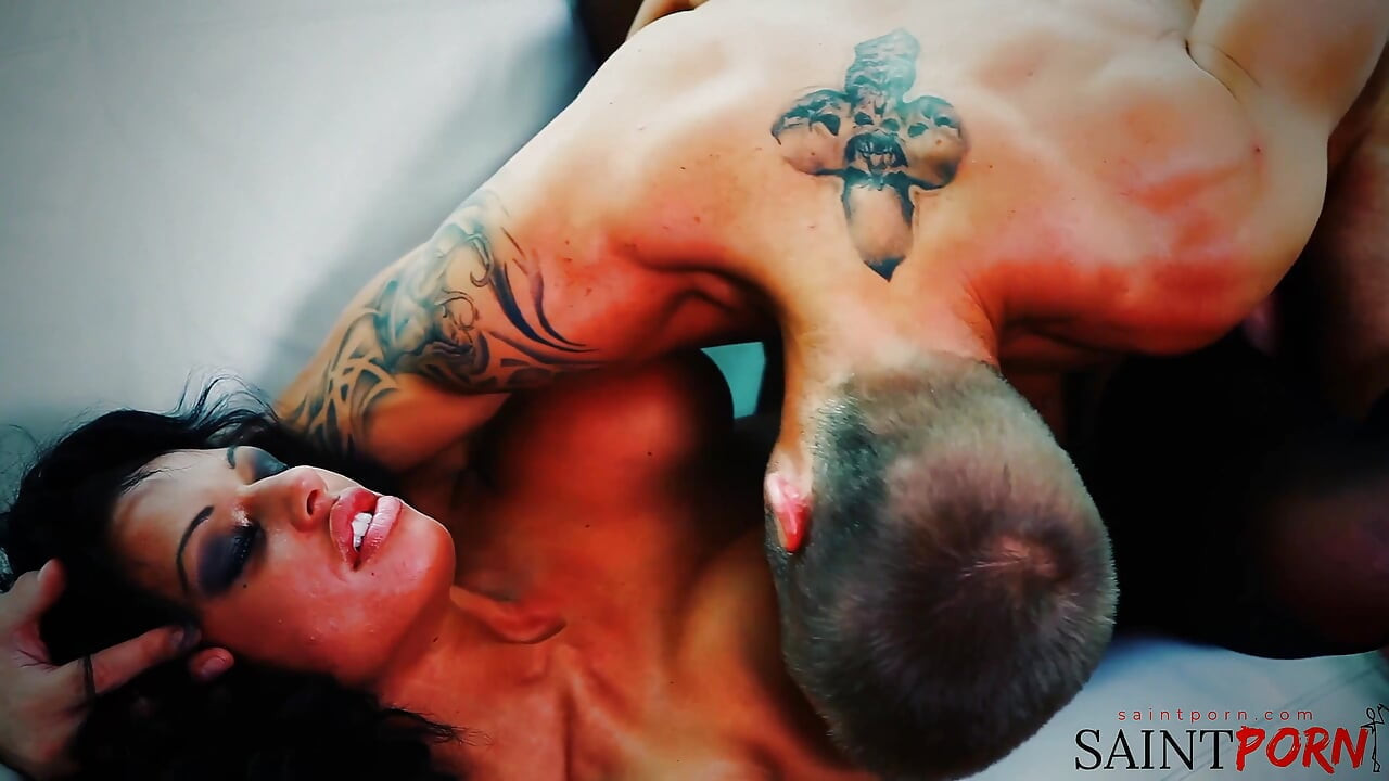Latina Secretary Gets Spooge Shower on Her Tattood Hot Body