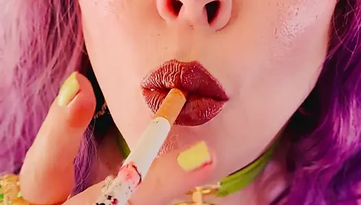 The Lovely Miss Tina Snua Smokes A Cigarette With Dangles, Drifts & Close Ups