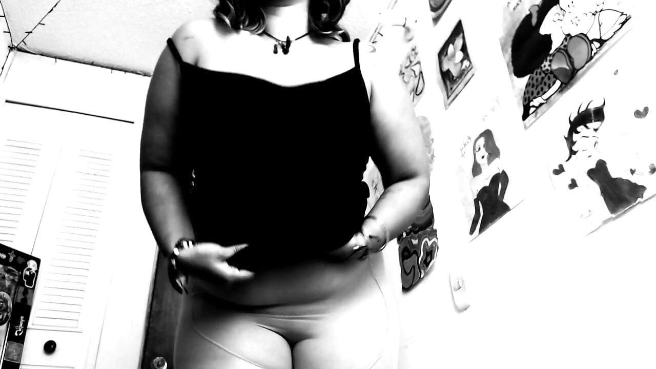 Silent Cinema and Black and White Vintage Girl Seducing You with Stockings, Dress and Heels