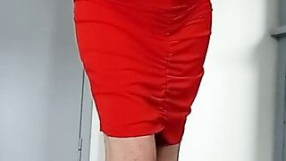 Senhora de vermelho