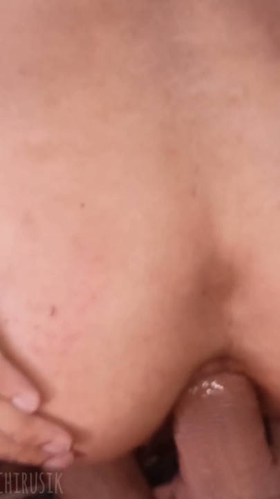 The hole fucks with a big dick, the sperm fills a beautiful elastic ass! | Clip 1