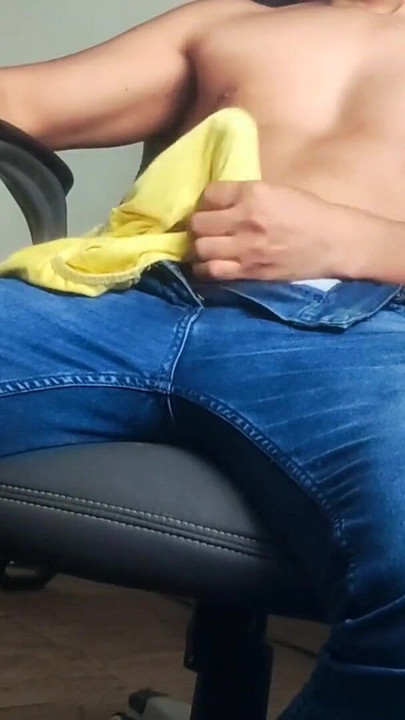 Thrilling moment from "cowboy rubs his throbbing cock in underwear"