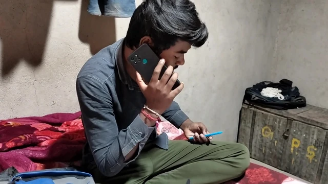 Indian Desi Village Younger College Student and Young Masterji