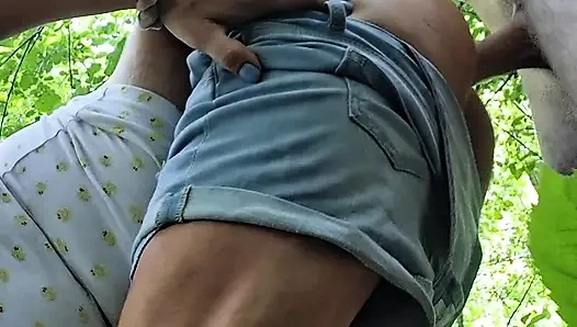 Outdoor Amature american milf fucked in ass by big white cock until he creampies her ass
