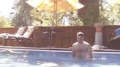 Bald dude gets off the pool and into boyfriend's receptive asshole