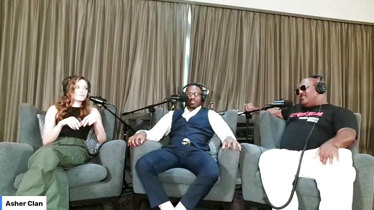 Взрослые артисты разговаривают на диване с Кэти Куш, Джейми Нокс и Mrflourish Подкаст Asherclantv