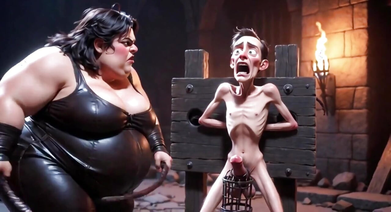 CBT Humiliation - BBW Mistress Whipping Locked Slave Cock