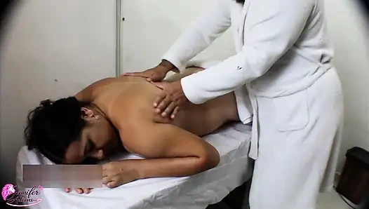 Massage with milf client gets very hot and we end up fucking for a more effective relaxation - Porn