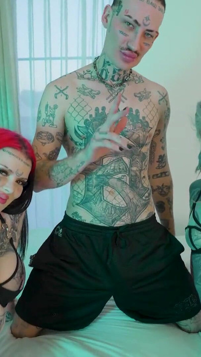 POV ANAL Addicted TATTOO girls wrecked in Foursome - Facials ATM | Clip 1