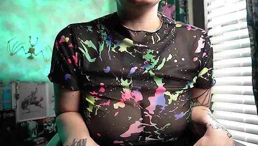 Большие натуральные сиськи и хорошенькие зубы, инструкция по дрочке