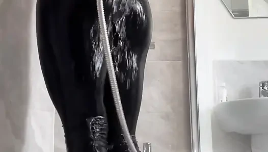 Sidikli yoga külotu duşta su sporları orgazmı