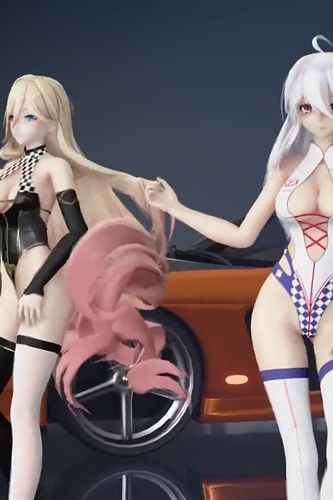 Chocolate Cream Duet Striptease; Black Stockings; White Stockings; Racing Leotards