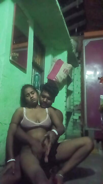 There was no one in the house, suddenly the husband came into the house and locked it and took the wife to the bed, after going to bed, he fell into full romance