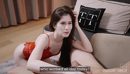 Her Slobbery Blowjob Maximizes My Relaxation After Work