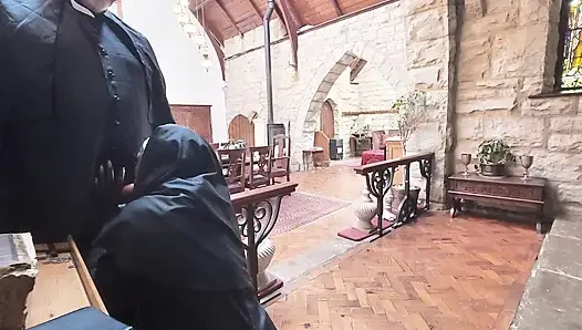 Taste of Curiosity The nun sucks off the priest's cock