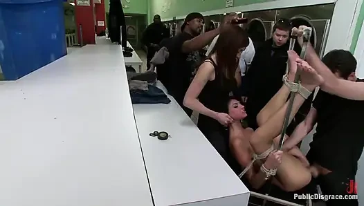 Filthy Whore Fucked at the Laundromat