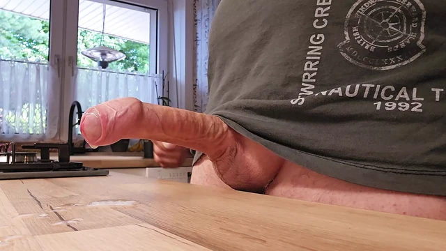 Cum in the kitchen