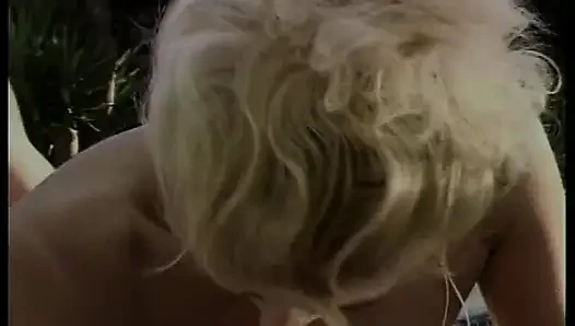 Pretty Tight Blonde Babe Gives Head and Takes a Hard Cock and Facial Poolside