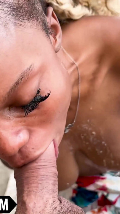 Big Tits Black Teen Drops To Her Knees To Deep Throat Big White Cock POV | Clip 2