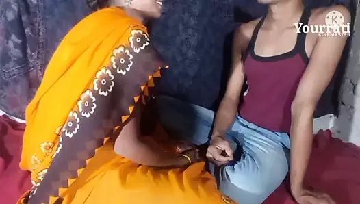 Indian maid did not complete the work, then had sex with the boss. Clear Hindi Audio