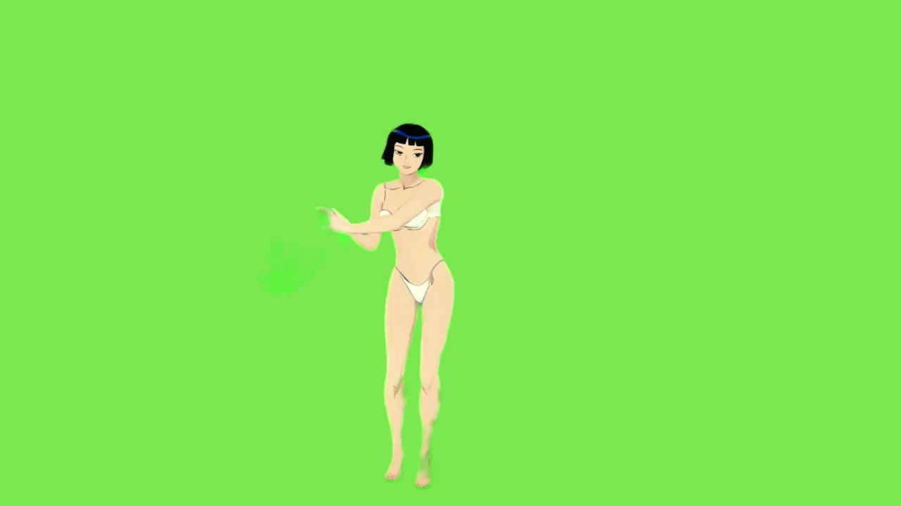 Cute girl bikini dance cartoon animation