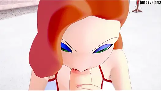 Jessica rabbit blowjob im öffentlichen pool