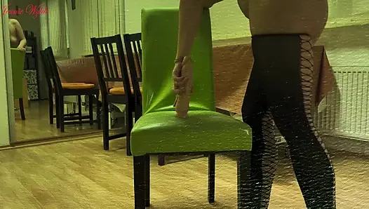 Green Chair Dildo Ride