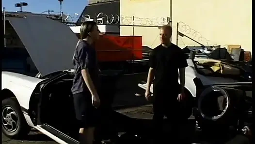 Gorgeous blonde gets fucked in a junkyard