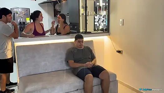 I convince my stepsister to have sex in company