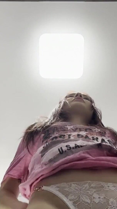Powerful moment from "Hottest redhead in the bathroom with a t-shirt and panties then takes off her underwear to show her"