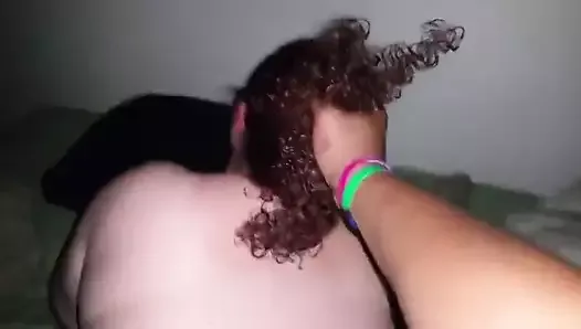 Pull tenat's hair while fuycking her jiggling ass