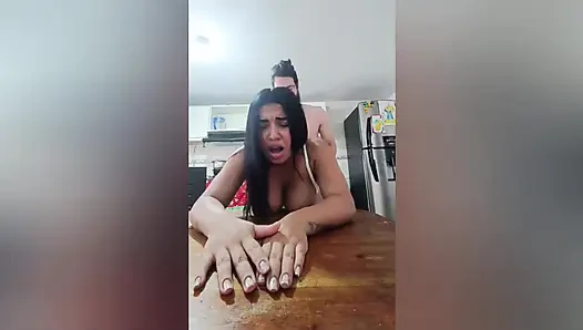 Hot Girl Having Good Sex in the Kitchen