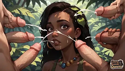 Шипящая богиня темного оттенка украшает джунгли - резвая XXX!