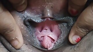 Big hairy pussy fingering by Indian Desi hot wife