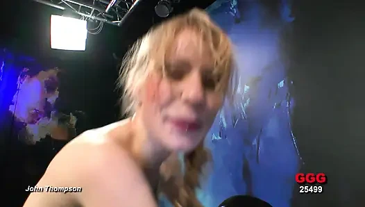 Ggg - Fishnet Blonde Spread Wide for Hard Pounding