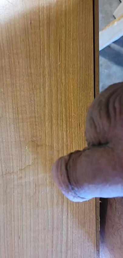 Milking my dick on table