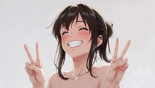Nackte Frau im Anime-Manga