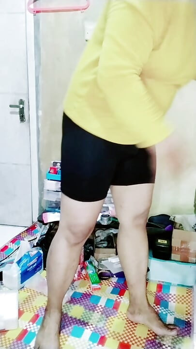 Ivvy Hijab Crossdresser , wearing jeans then masturbates