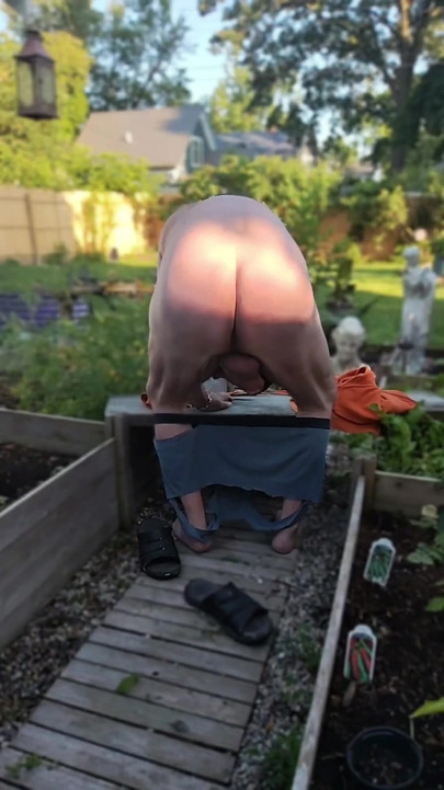 Enjoying My Backyard - Naked!