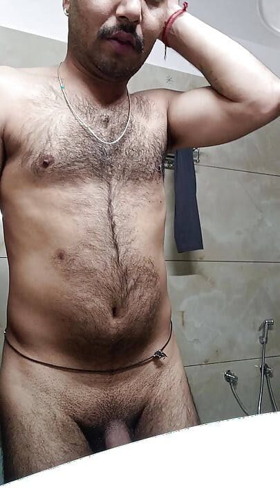 Indian police officer get shower and masterbation show
