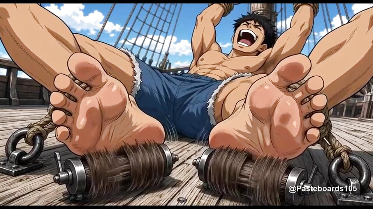 Pirate Captive - Bare Soles Under The Brush Rollers (2D Anime Bara)