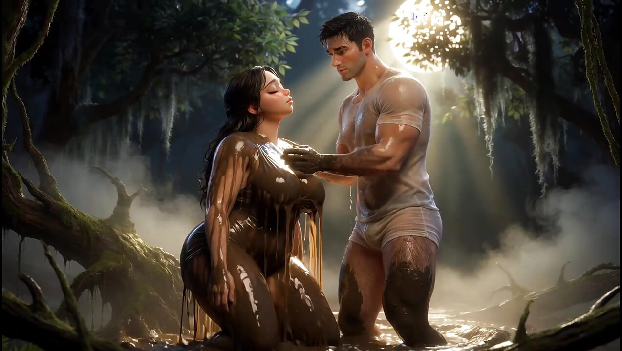 Stepbrother & Stepsister - Midnight Mud Secret (AI generated)