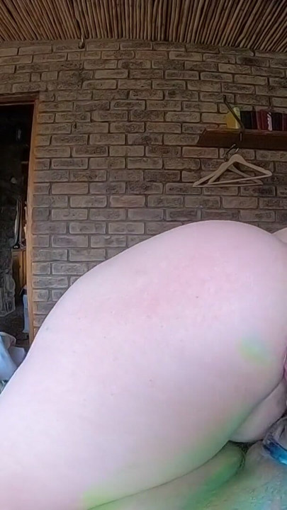 gopro POV kongkek reverse cowgirl dengan cat badan | Klip 2