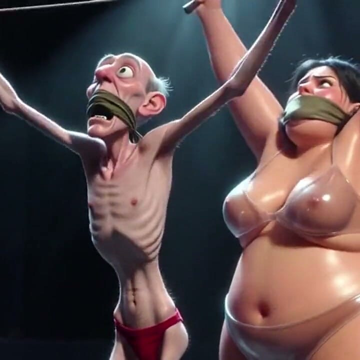 Old Man Tied up - Humiliated by Fat SSBBW with Whip