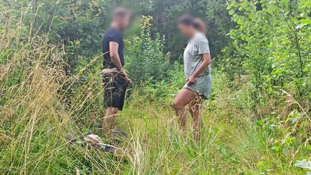 Slutty wife doggy style at forest