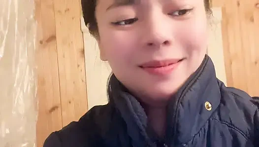 Hana Take a Cup Water Clean Her Pussy in the Bathroom