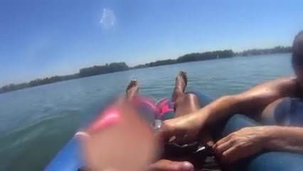 Inner Tube Blowjob On The Lake