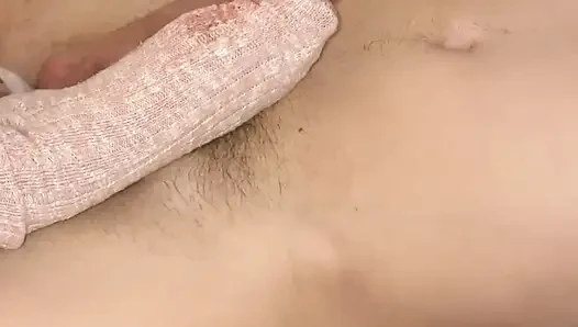 My stepbrother wanted me to cum him off with warm socks