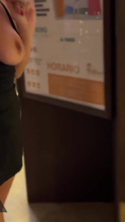 German girl shows EVERYTHING in public in the city - Flashing adventure without bra & panties | Clip 1